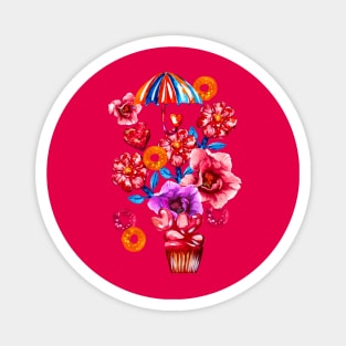 Cupcake melting under the sun umbrella Magnet